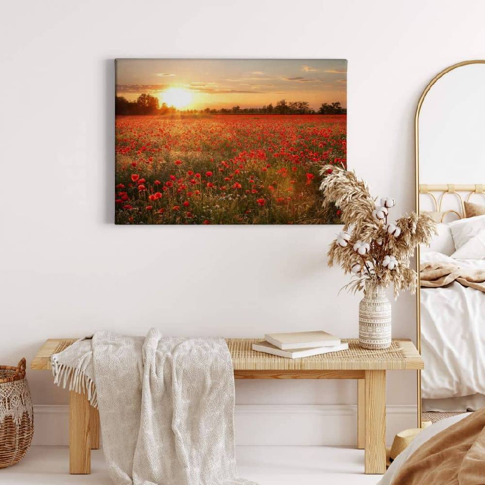 Kaeppel Leinwandbild Mohnfeld im Sonnenuntergang Blitzangebot