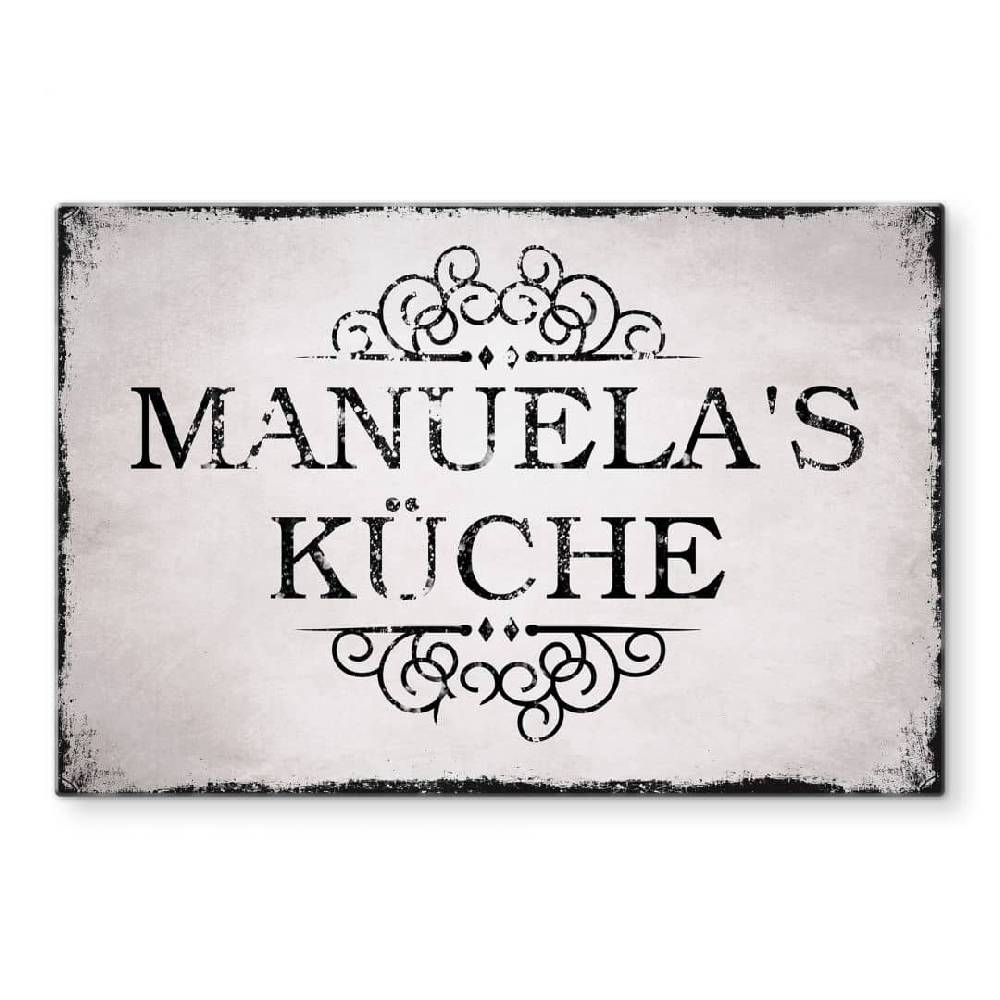 Kaeppel Spritzschutz + Wunschtext Shabby Küche Große Rabatte