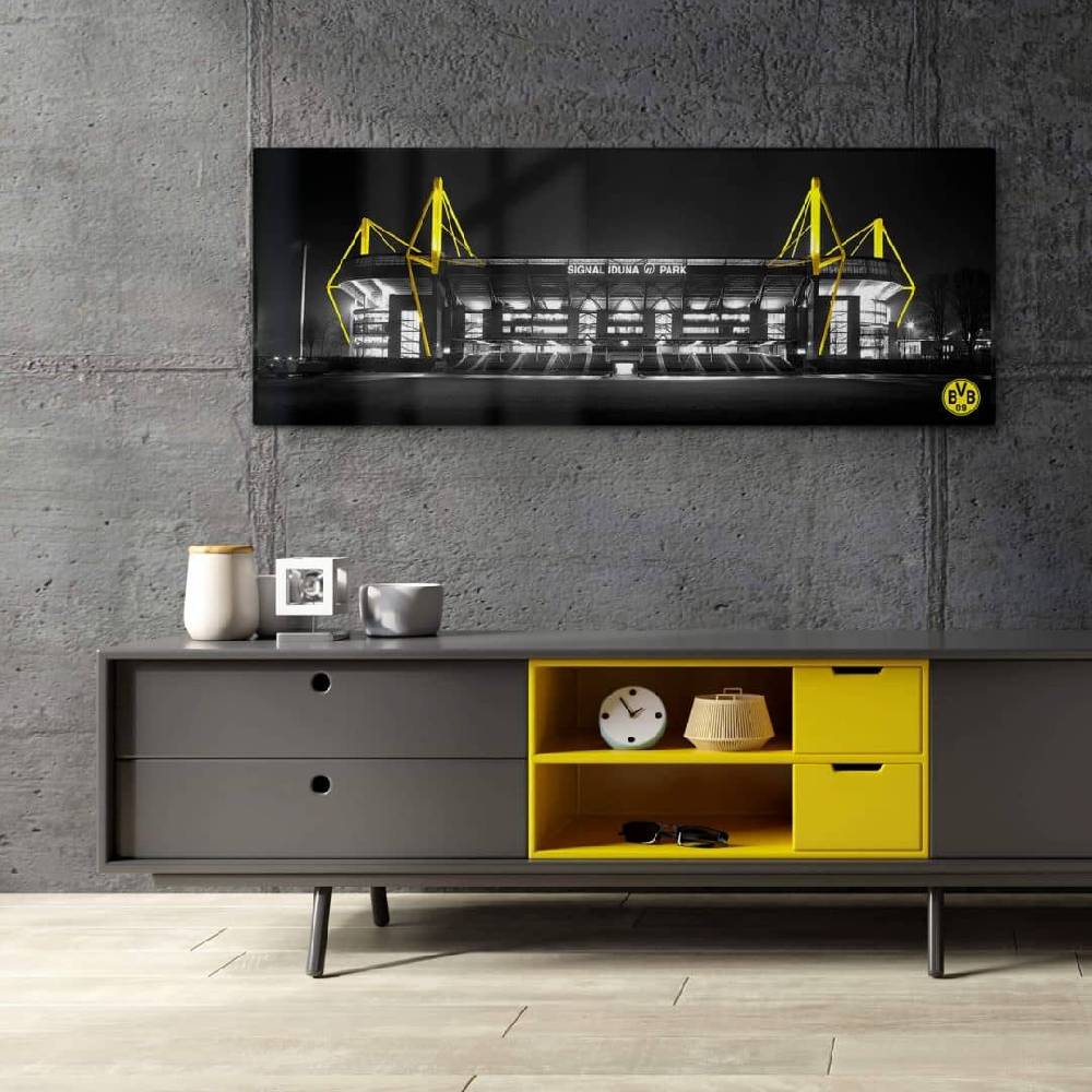 Kaeppel Glasbild BVB Signal Iduna Park bei Nacht 100x40 cm Bestseller