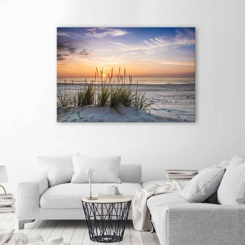 Kaeppel Leinwandbild, Sonnenuntergang am Strand Räumungsverkauf