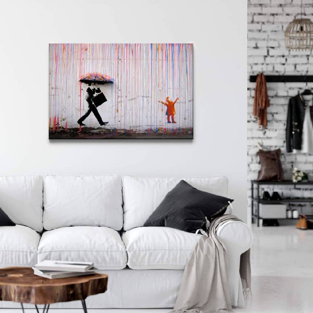 Kaeppel Leinwandbild Banksy - Coloured Rain JETZT KAUFEN