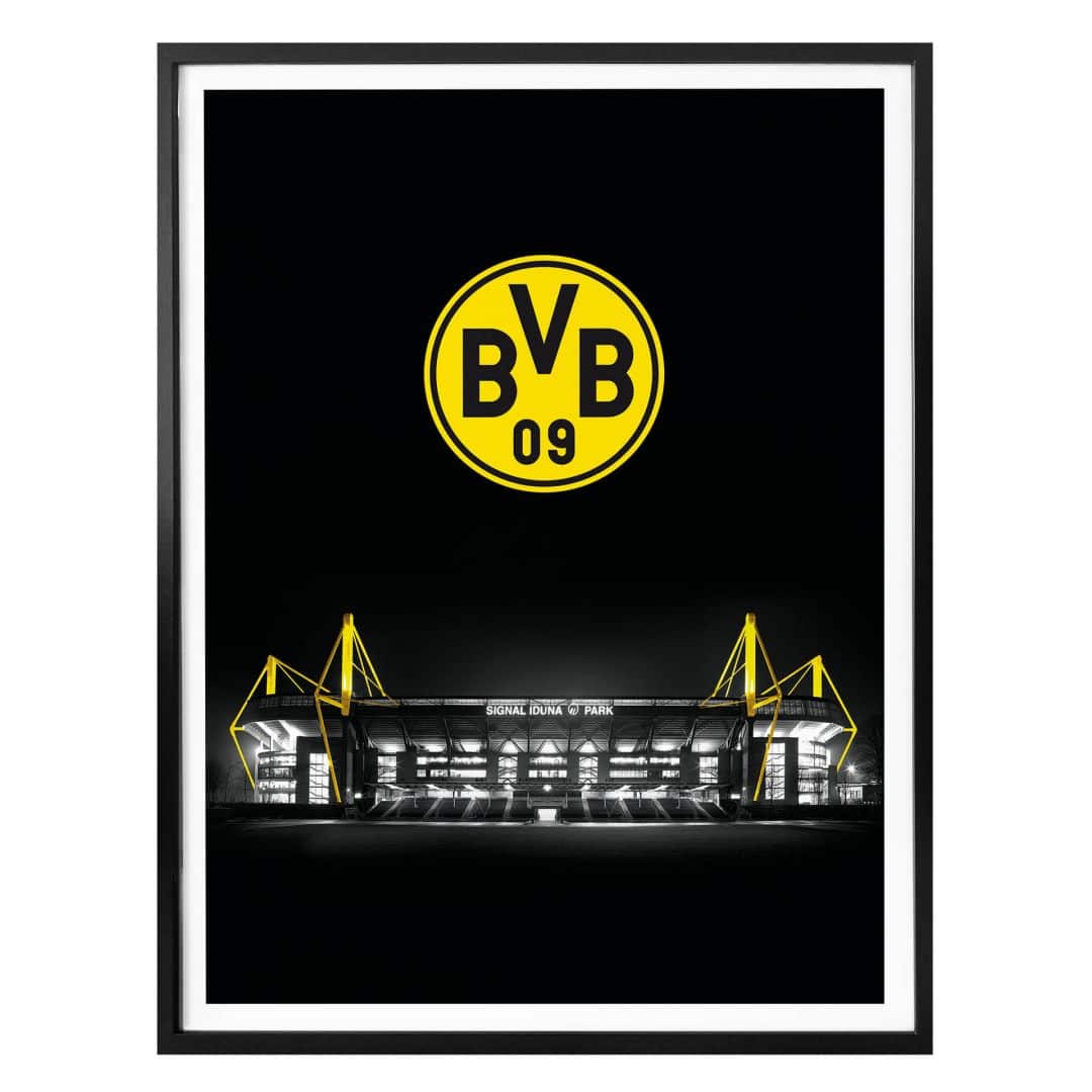 Kaeppel Poster - BVB Signal Iduna Park bei Nacht Emblem