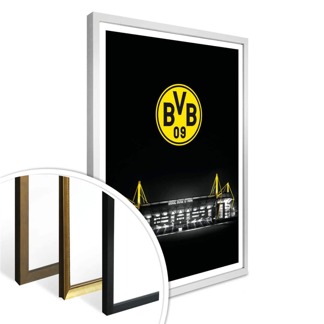 Kaeppel Poster - BVB Signal Iduna Park bei Nacht Emblem Bis zu 65% Rabatt