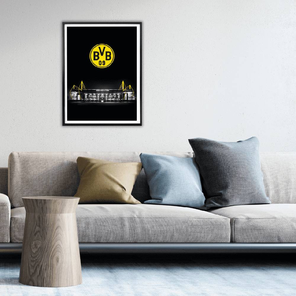 Kaeppel Poster - BVB Signal Iduna Park bei Nacht Emblem Bis zu 65% Rabatt
