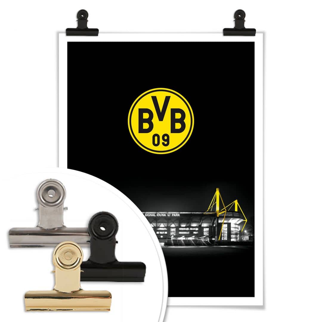 Kaeppel Poster - BVB Signal Iduna Park bei Nacht Emblem Bis zu 65% Rabatt