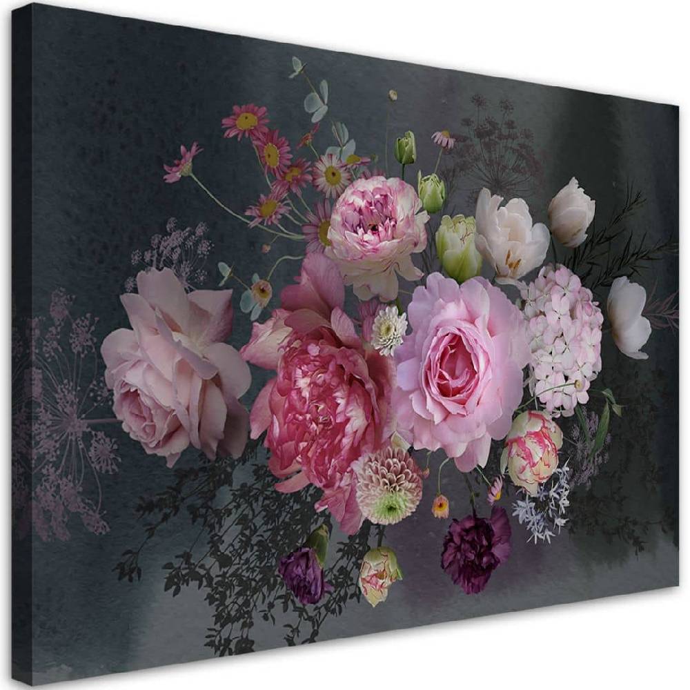 Kaeppel Leinwandbild, Vintage Flowers Bouquet