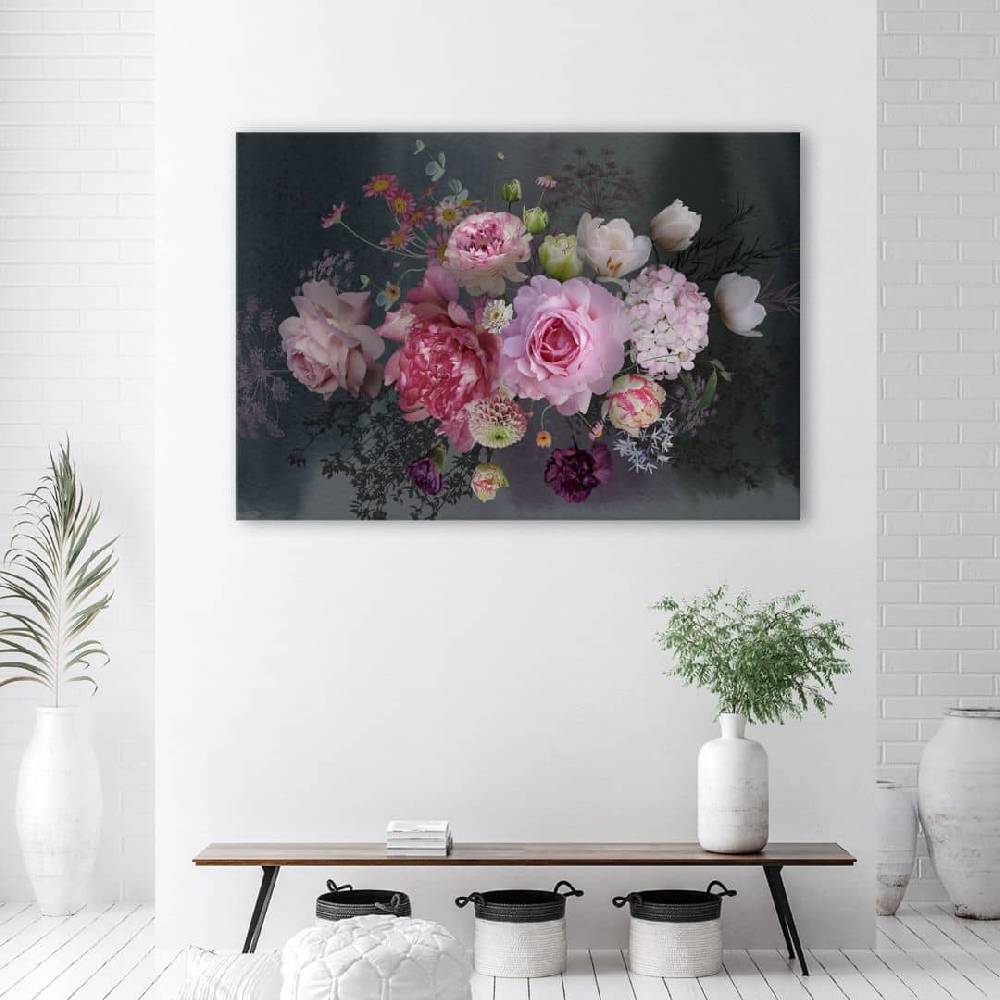 Kaeppel Leinwandbild, Vintage Flowers Bouquet Nur für heute