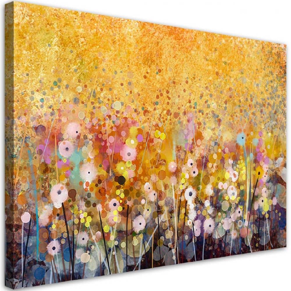 Kaeppel Leinwandbild, Bunte Blumen Wiese Natur