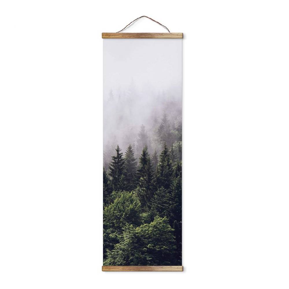 Kaeppel Leinwand, Stoffbild zum Hängen Nebliger Wald - Panorama