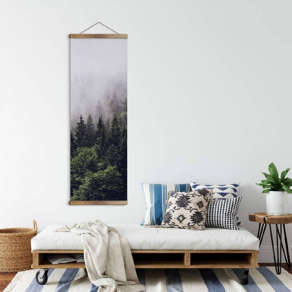 Kaeppel Leinwand, Stoffbild zum Hängen Nebliger Wald - Panorama Black Friday Preise