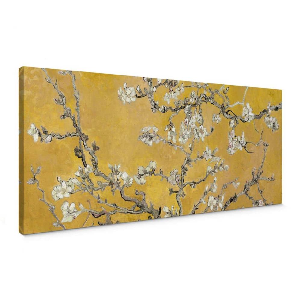 Kaeppel Leinwandbild van Gogh - Mandelblüte Ocker - Panorama