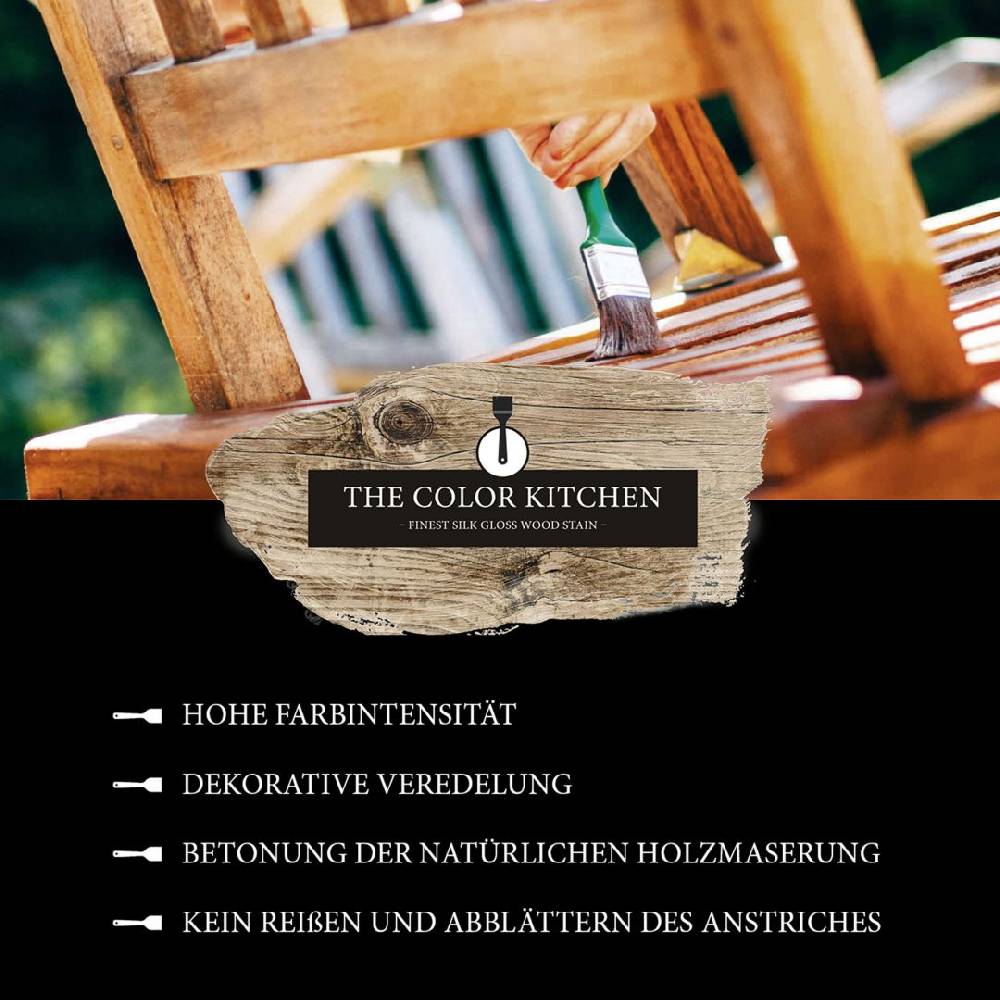 Kaeppel Holzlasur Eiche für den Innen- und Außenbereich - Seidenglänzend 2,5l - The Color Kitchen Bestseller