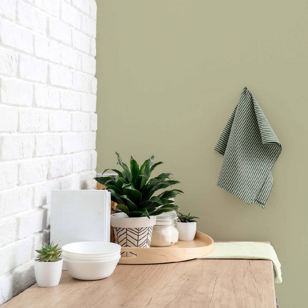 Kaeppel Grün Wandfarbe seidenmatt I Warm Wasabi | Raumharmonie schaffend | THE COLOR KITCHEN Sonderangebote