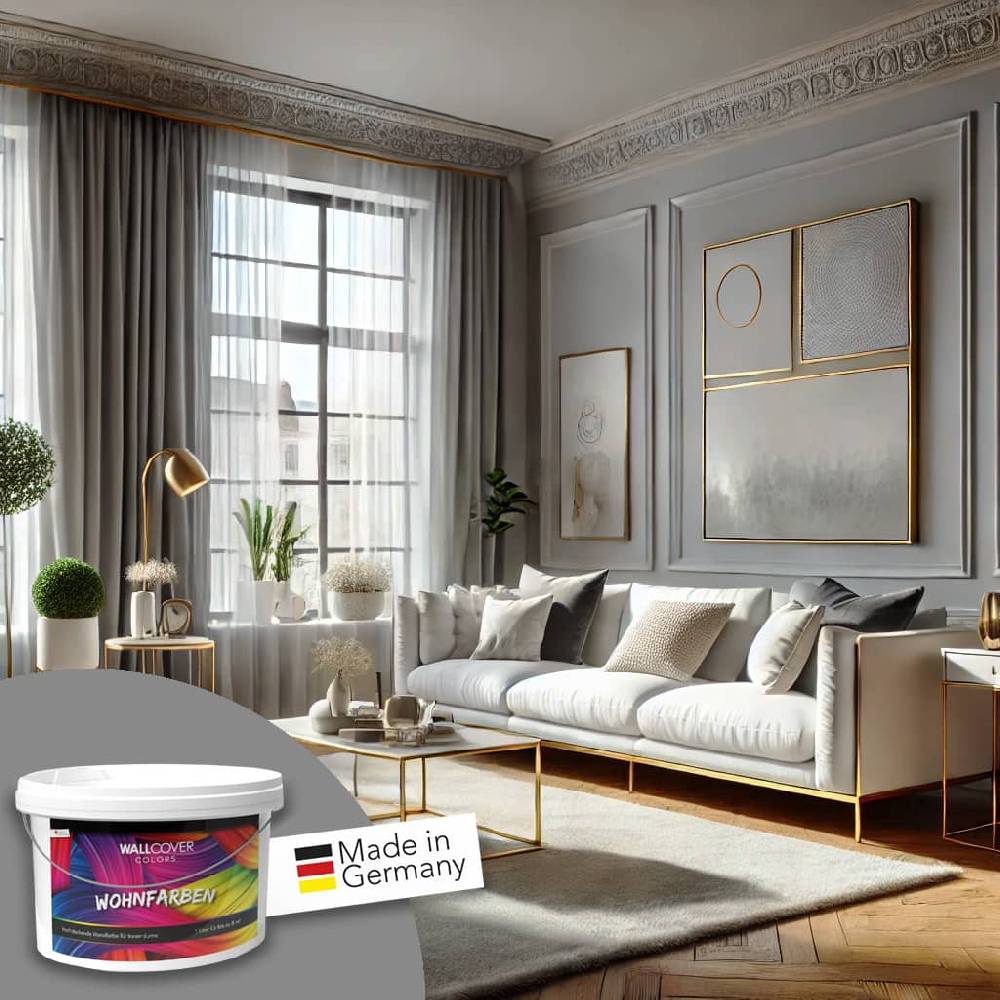 Kaeppel Grau Wandfarbe matt | Innenfarbe in Top-Qualität | elegante, moderne Atmosphäre schaffend