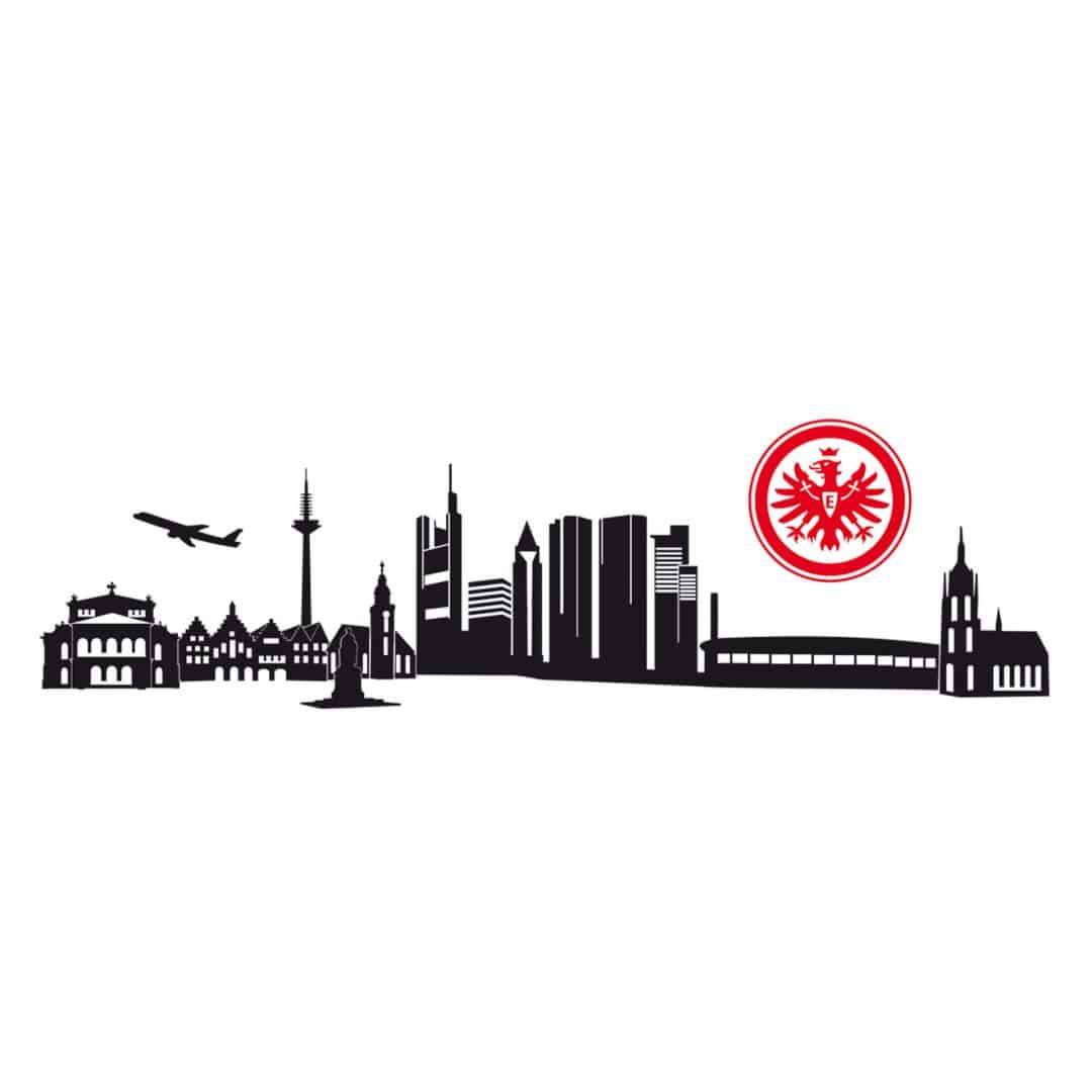 Kaeppel Wandtattoo Eintracht Frankfurt Skyline mit Logo farbig Letzte 2 Tage