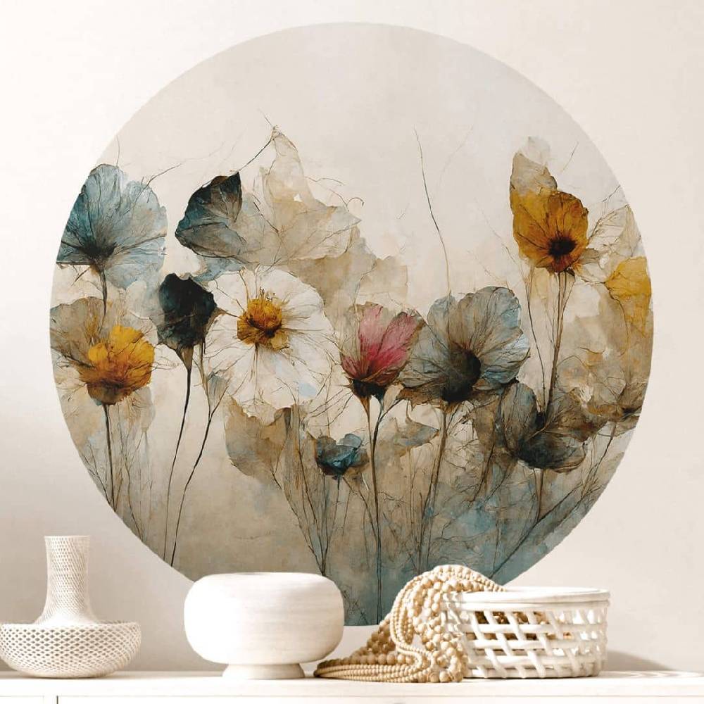 Kaeppel Wandtattoo Bouquet aus Trockenblumen - Rund - Treechild