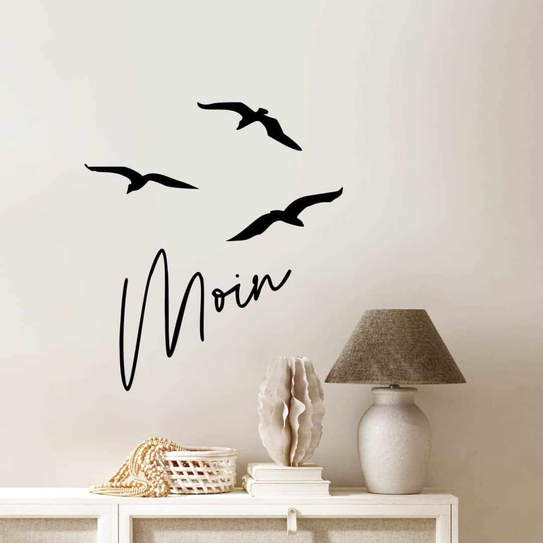 Kaeppel Spruch Wandtattoo Moin mit Möwen Super Rabatt