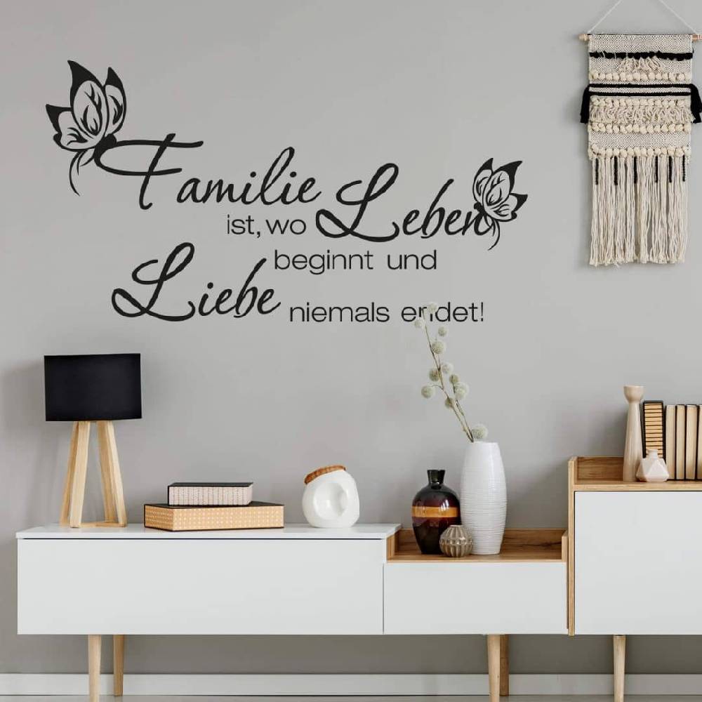 Kaeppel Wandtattoo Familie ist wo Leben beginnt