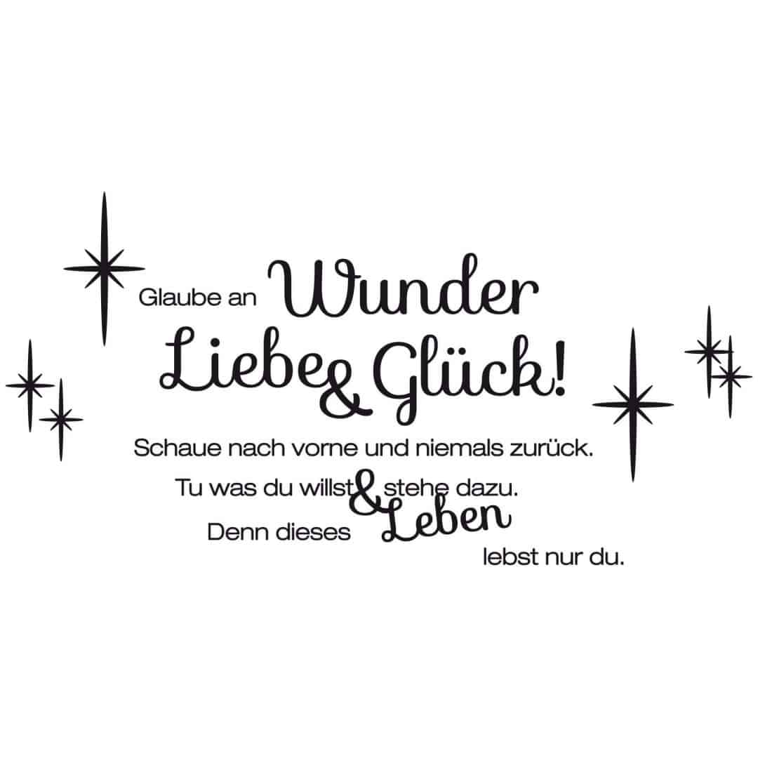 Kaeppel Wandtattoo Glaube an Wunder, Liebe und Glück! Im Verkauf