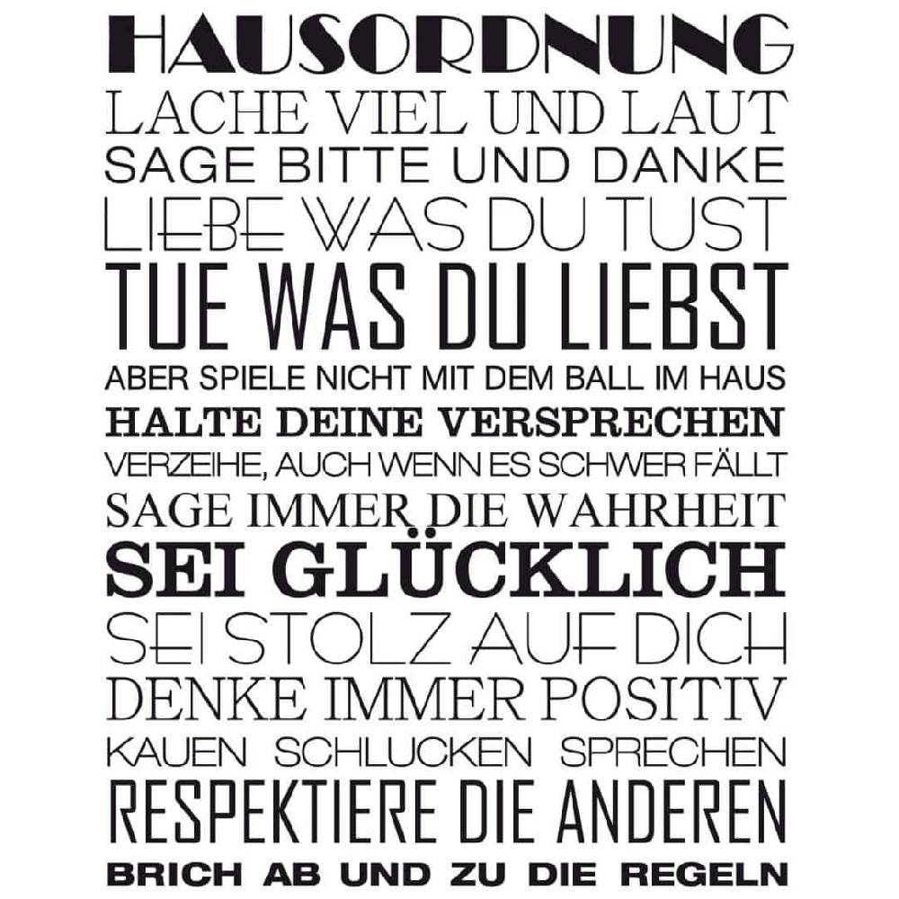 Kaeppel Wandtattoo Hausordnung Outlet