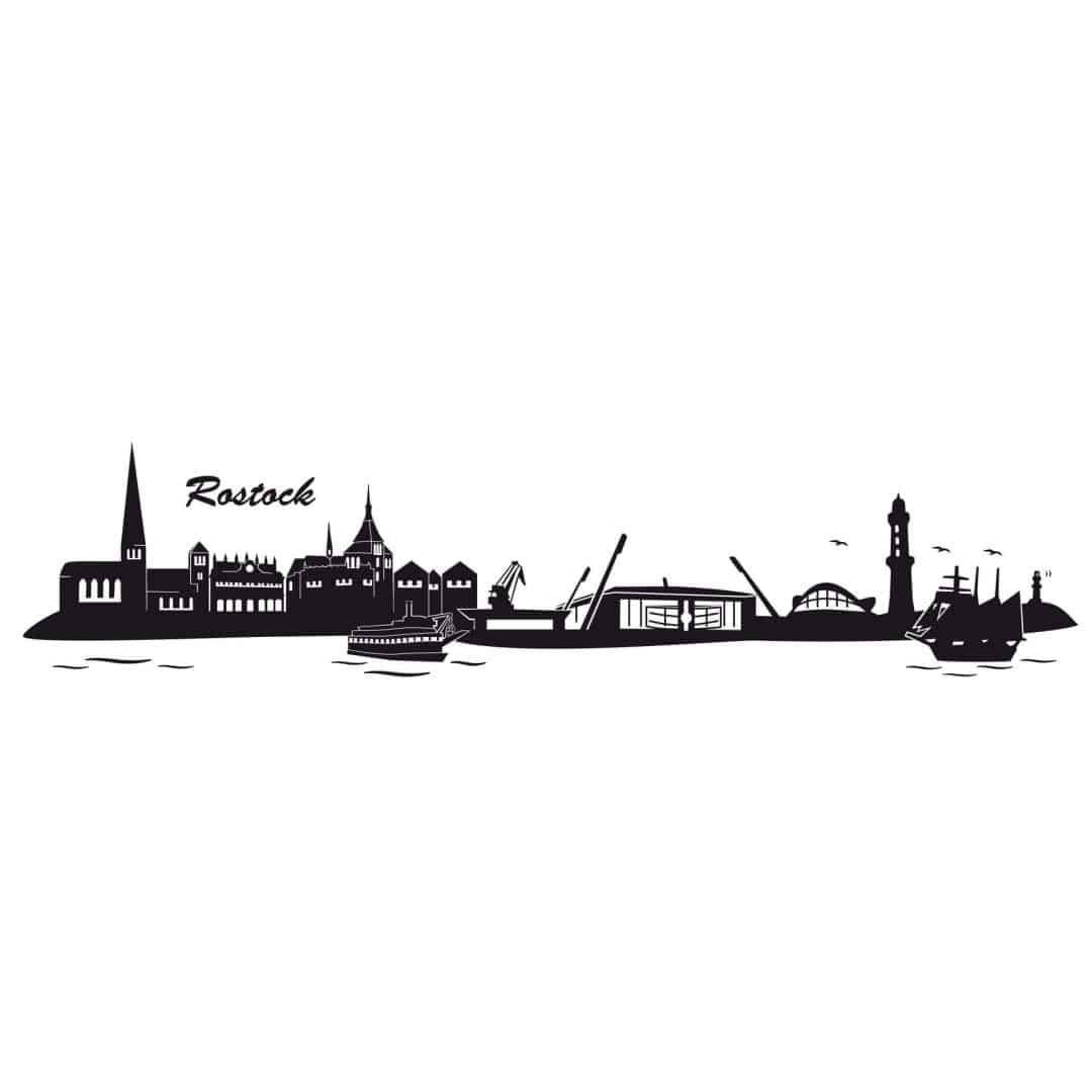 Kaeppel Wandtattoo Hansa Rostock Skyline mit Logo farbig Fabrikverkauf