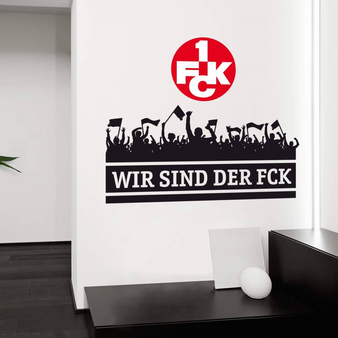 Kaeppel Wandtattoo Wir sind der FCK mit Logo farbig