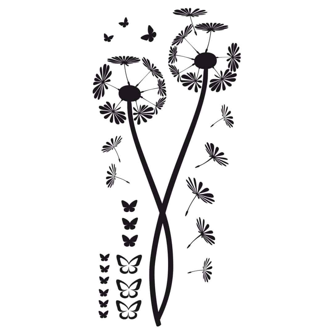 Kaeppel Wandtattoo Pusteblumen mit Schmetterlingen Großer Ausverkauf
