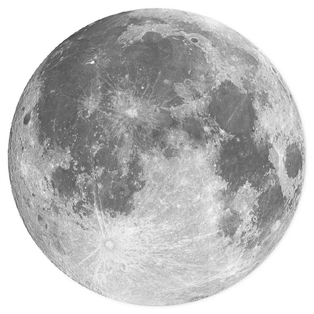 Kaeppel Wandtattoo Vollmond schwarz-weiß - Rund Preisnachlass