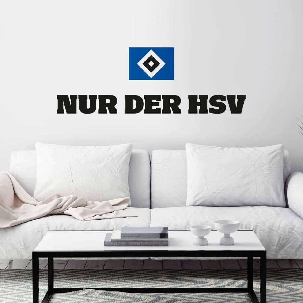 Kaeppel Wandtattoo Nur der HSV mit Logo farbig