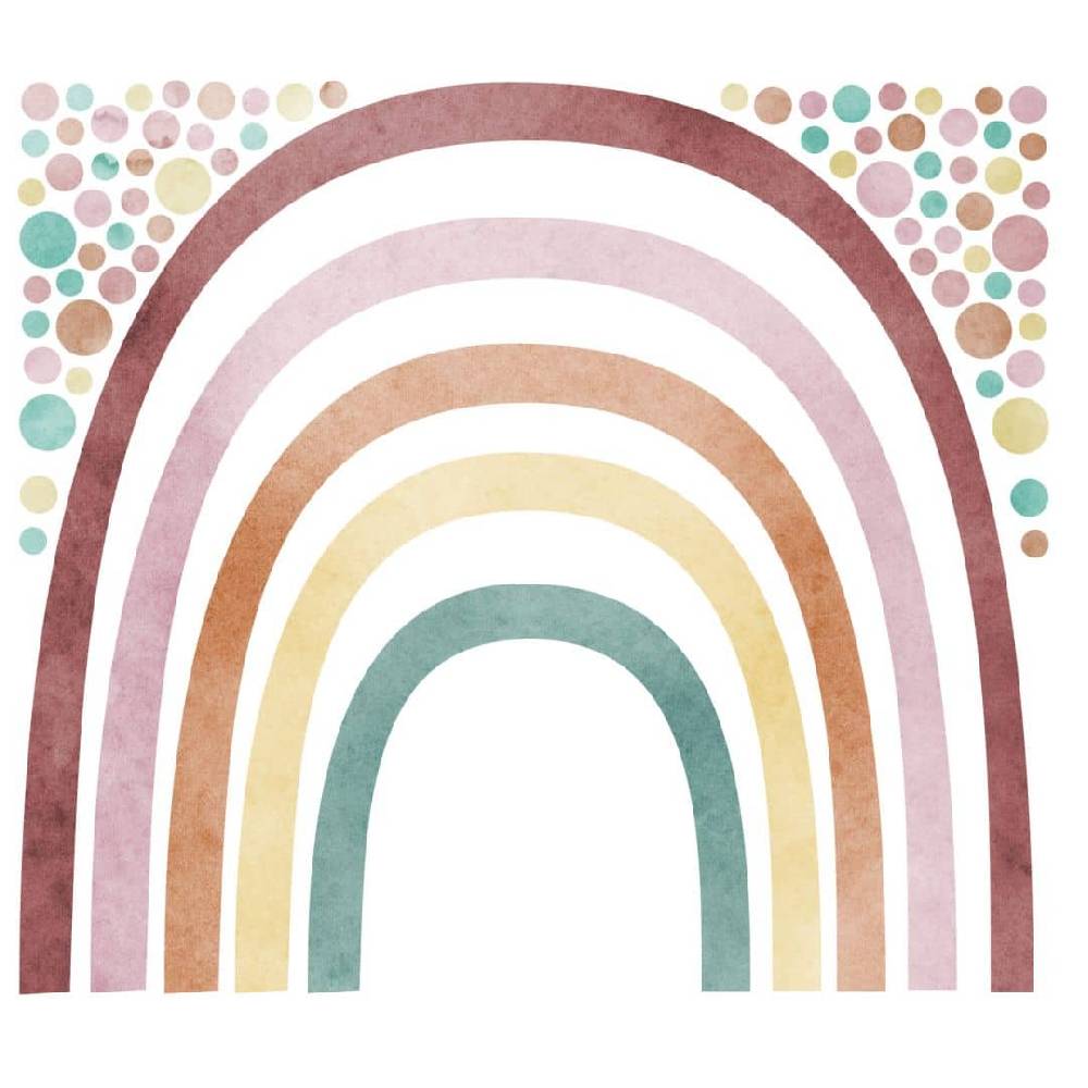 Kaeppel Kinderzimmer-Wandtattoo Regenbogen mit bunten Punkten - Set (79-teilig) Jubiläumsangebot