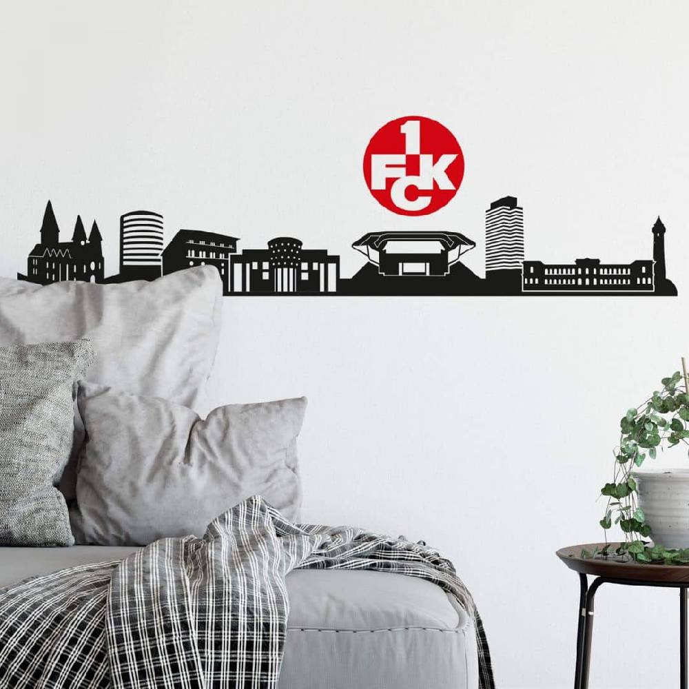 Kaeppel Wandtattoo 1.FC Kaiserslautern Skyline mit Logo farbig