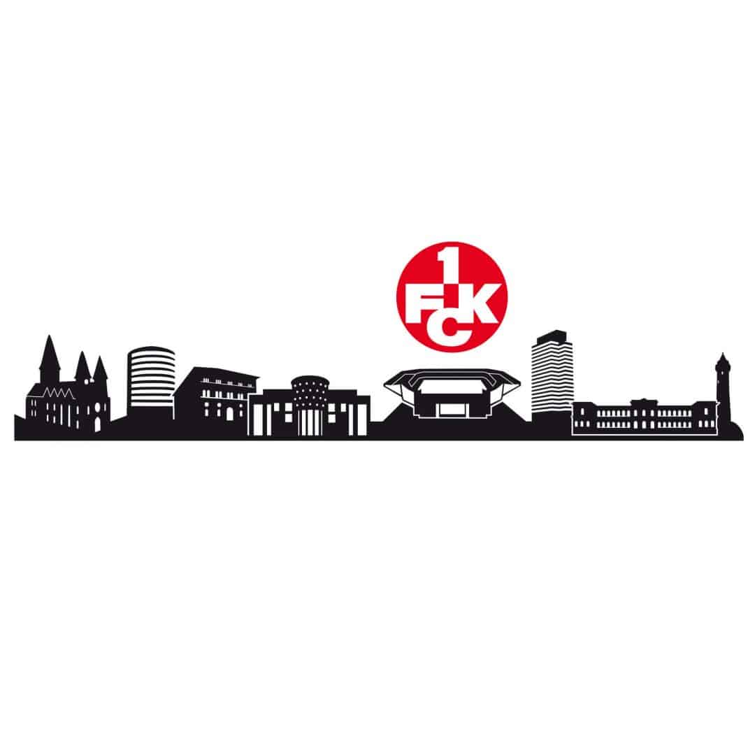 Kaeppel Wandtattoo 1.FC Kaiserslautern Skyline mit Logo farbig Zeitlich begrenztes Angebot