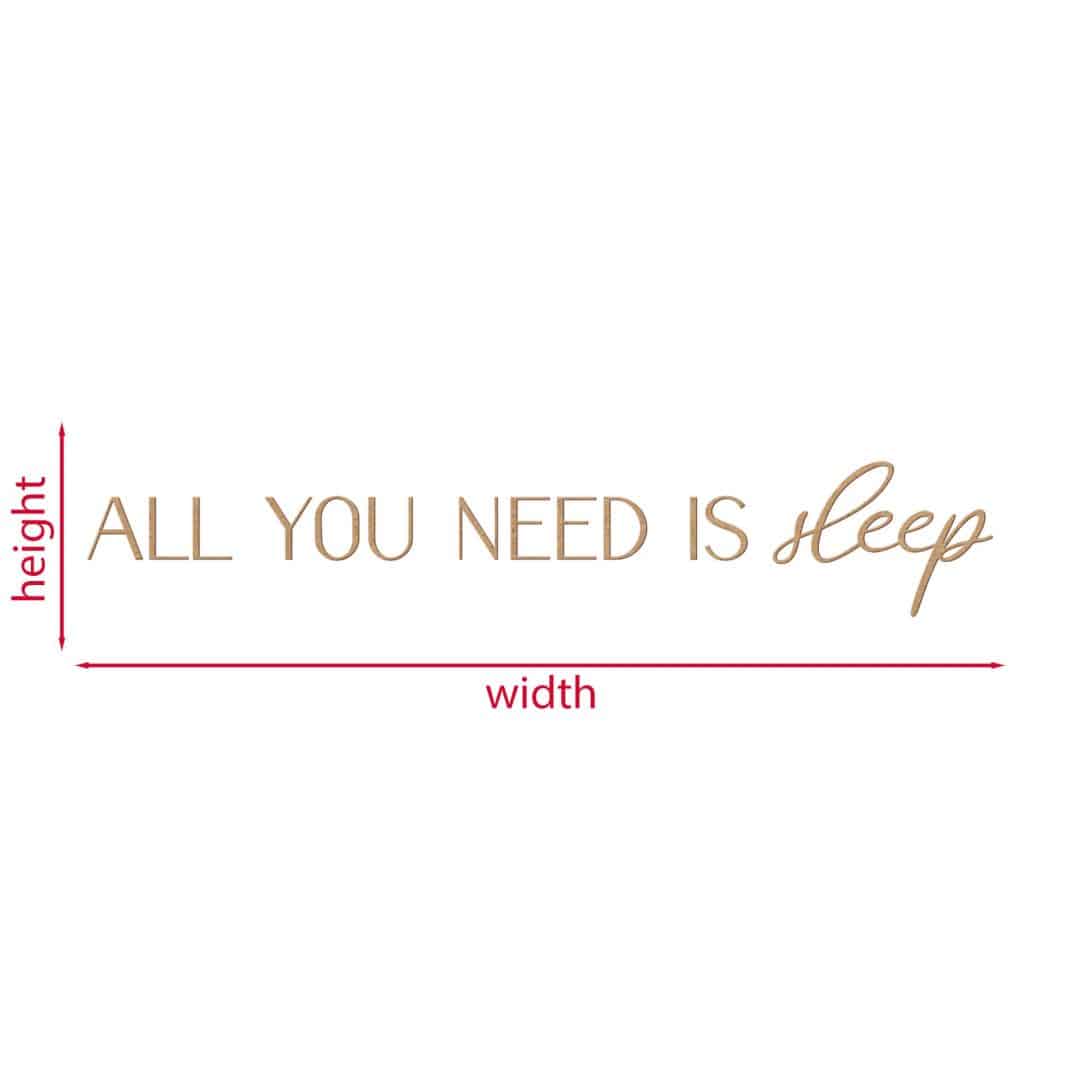 Kaeppel 3D Schriftzug Schlafzimmer - All you need is sleep - MDF Natur Vierteljährliche Förderung
