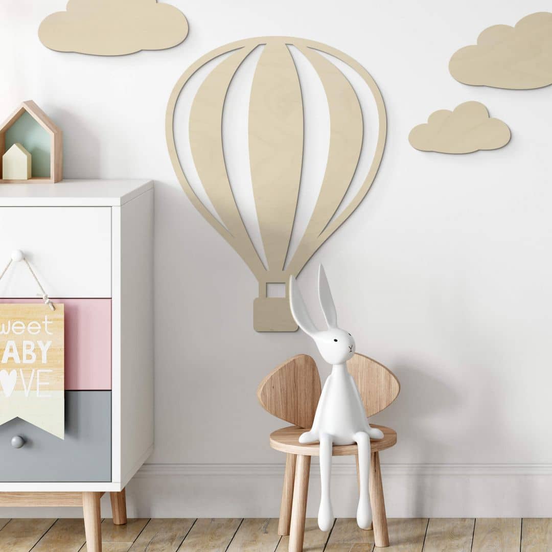 Kaeppel Holzdeko Pappel - Heißluftballon mit senkrechten Linien