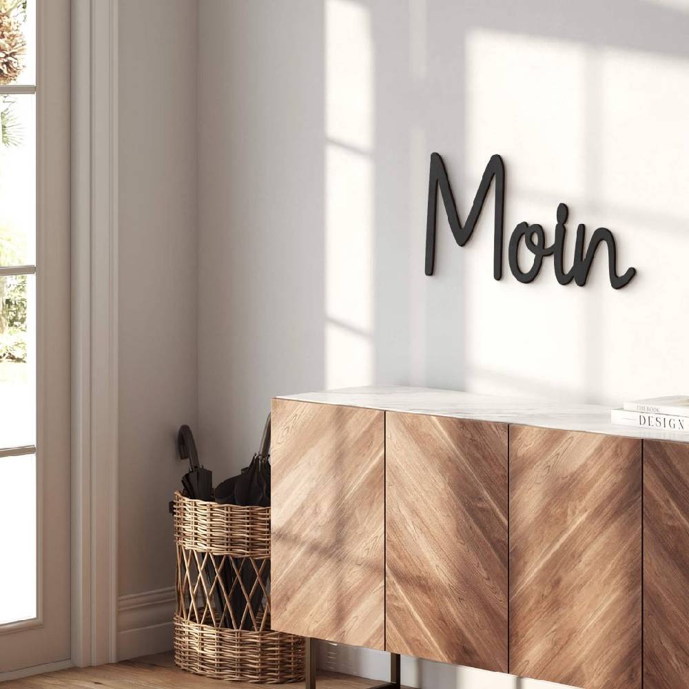 Kaeppel 3D MDF Schriftzug Moin - norddeutsche Begrüßung