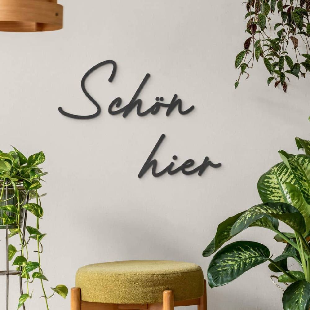 Kaeppel 3D Schriftzug Schön hier - MDF Holzdeko
