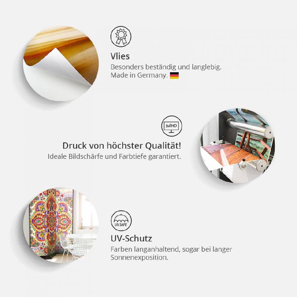 Kaeppel Japanischer Paravent, Raumteiler freistehend, Trennwand - Goldene Blüten Outlet