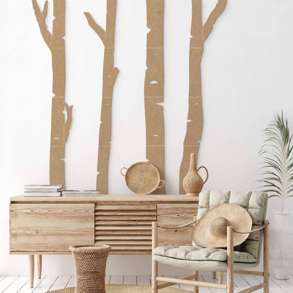 Kaeppel XXL Holz-Wandpaneel Baum Birke Wald (4-teilig) - MDF Natur Auslauf