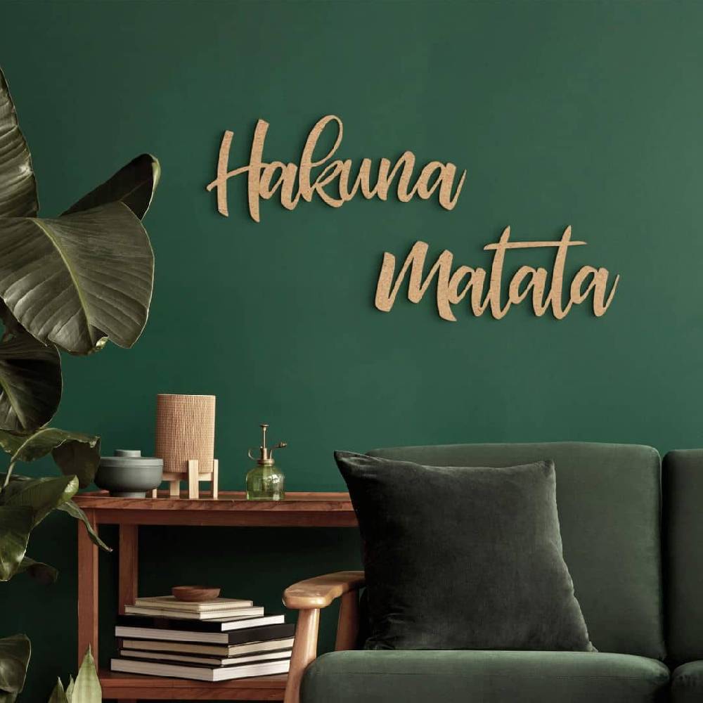 Kaeppel Holzdeko Schriftzug Hakuna Matata - MDF Natur (2-teilig)