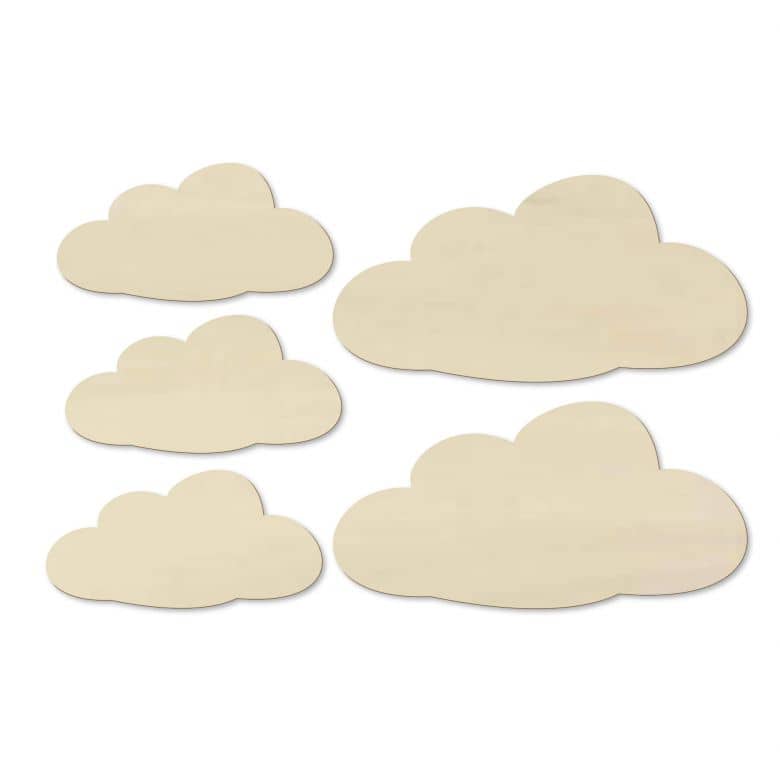 Kaeppel 3D Holzdeko Kinderzimmer - Wolken Set (5-teilig) im Angebot