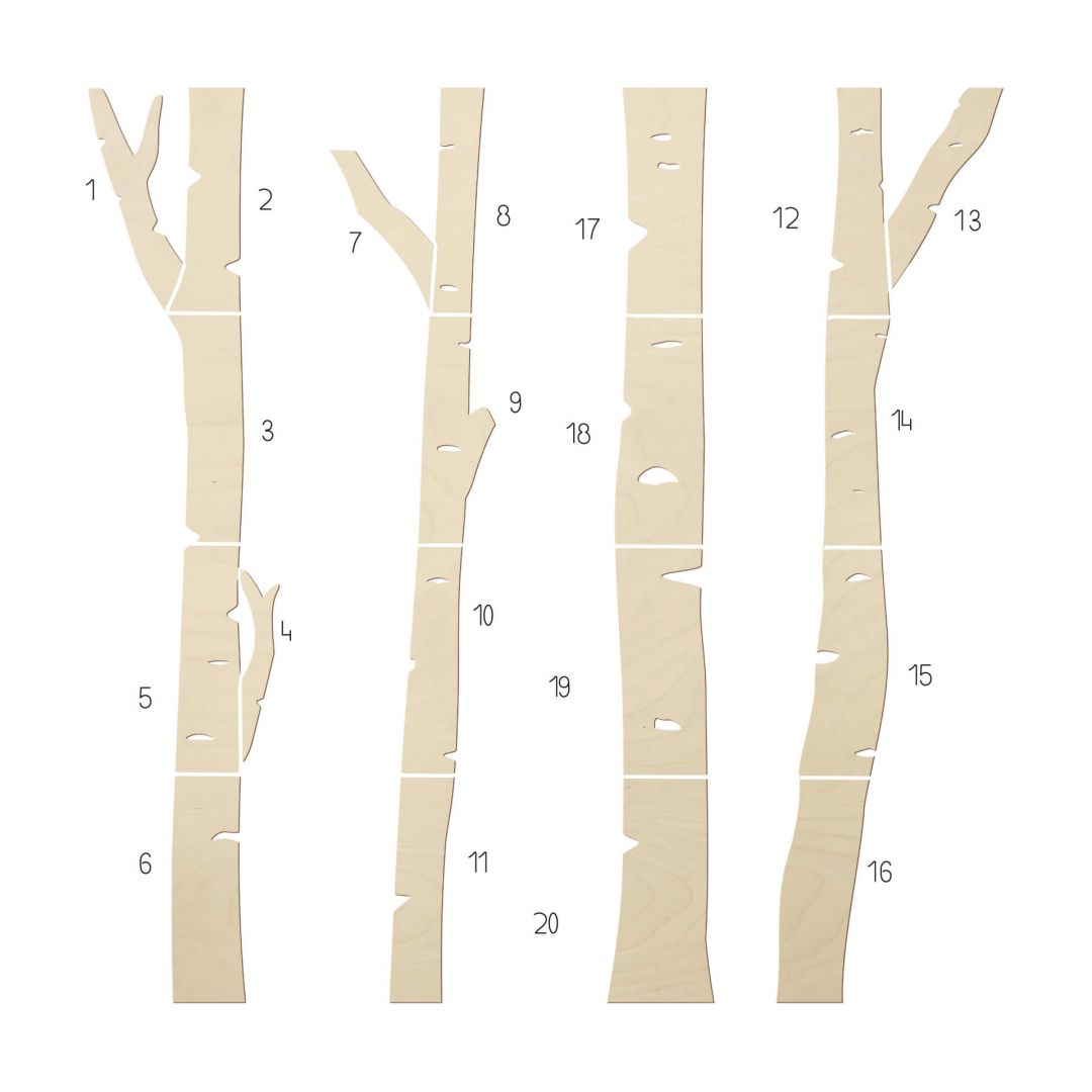Kaeppel XXL Holz-Wandpaneel Baum Birke Wald (4-teilig) - Pappel Günstiger Verkauf