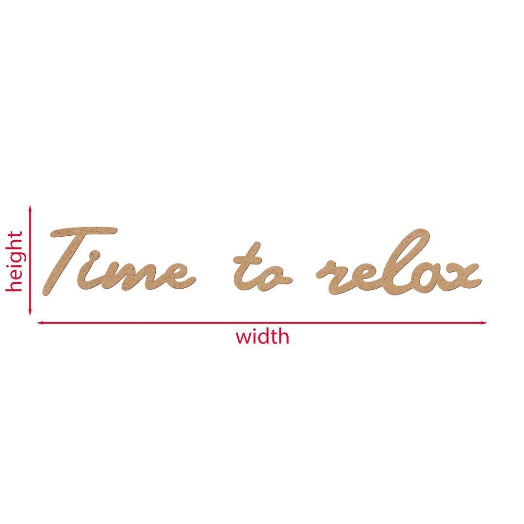 Kaeppel Holz Schriftzug - Time to relax - MDF Natur Fabrikverkauf