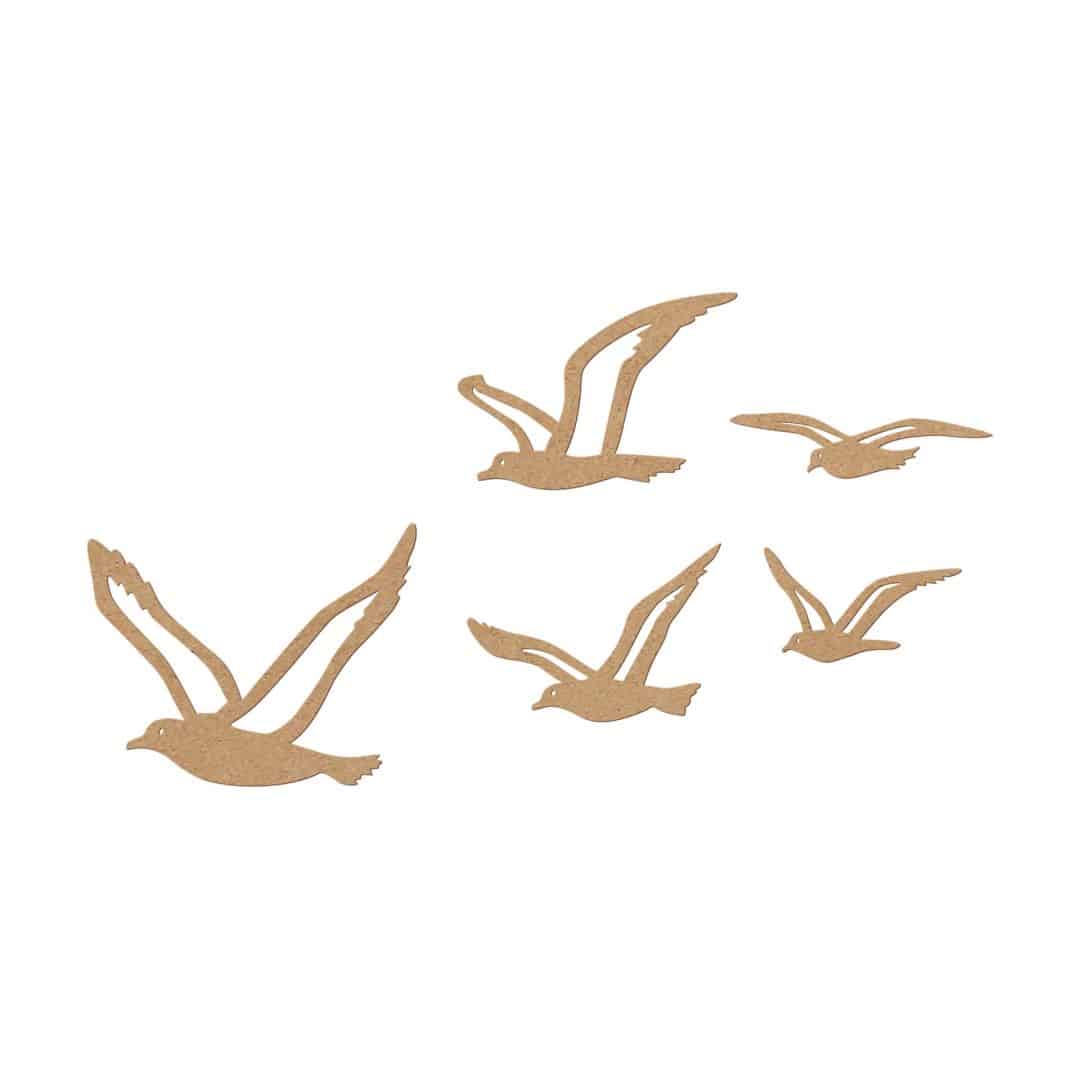 Kaeppel MDF Natur Holzdeko - Vögel Möwen (5-teilig) Fabrik Onlineshop
