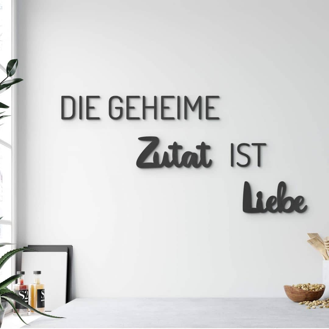 Kaeppel Küchendekoration Spruch - Die geheime Zutat ist Liebe - MDF