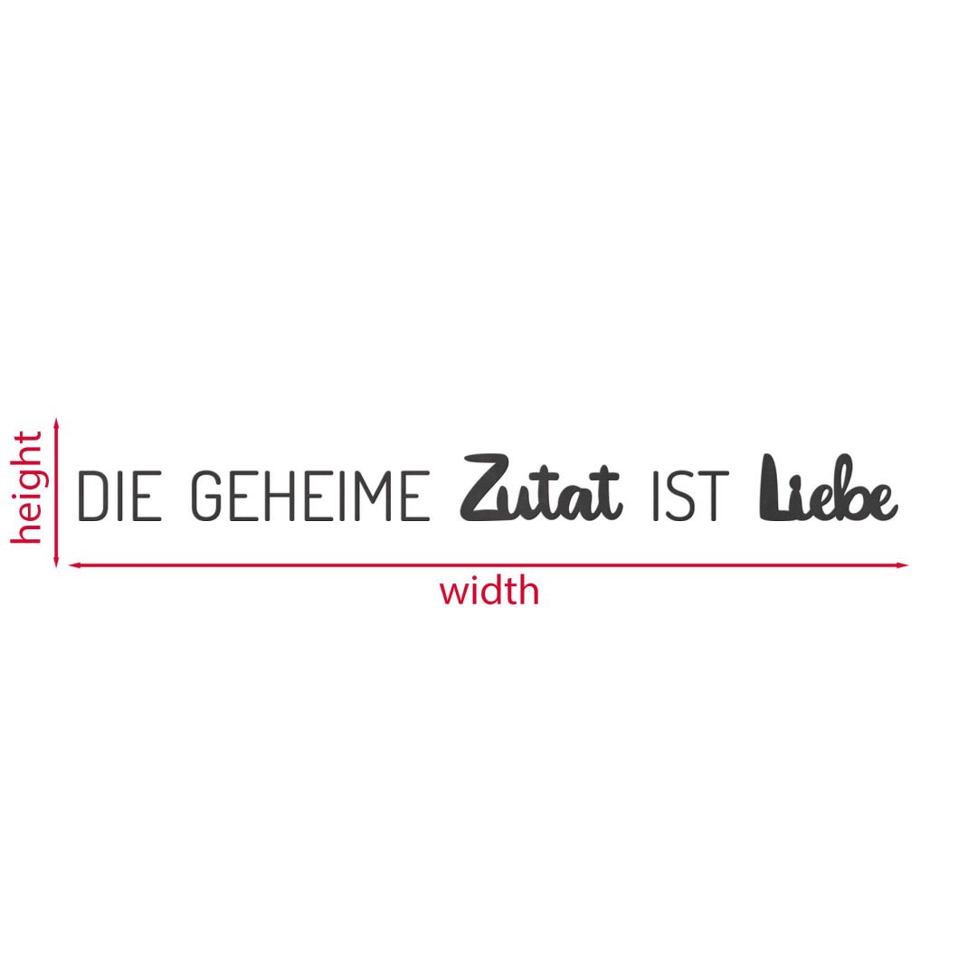 Kaeppel Küchendekoration Spruch - Die geheime Zutat ist Liebe - MDF Fabrikpreis