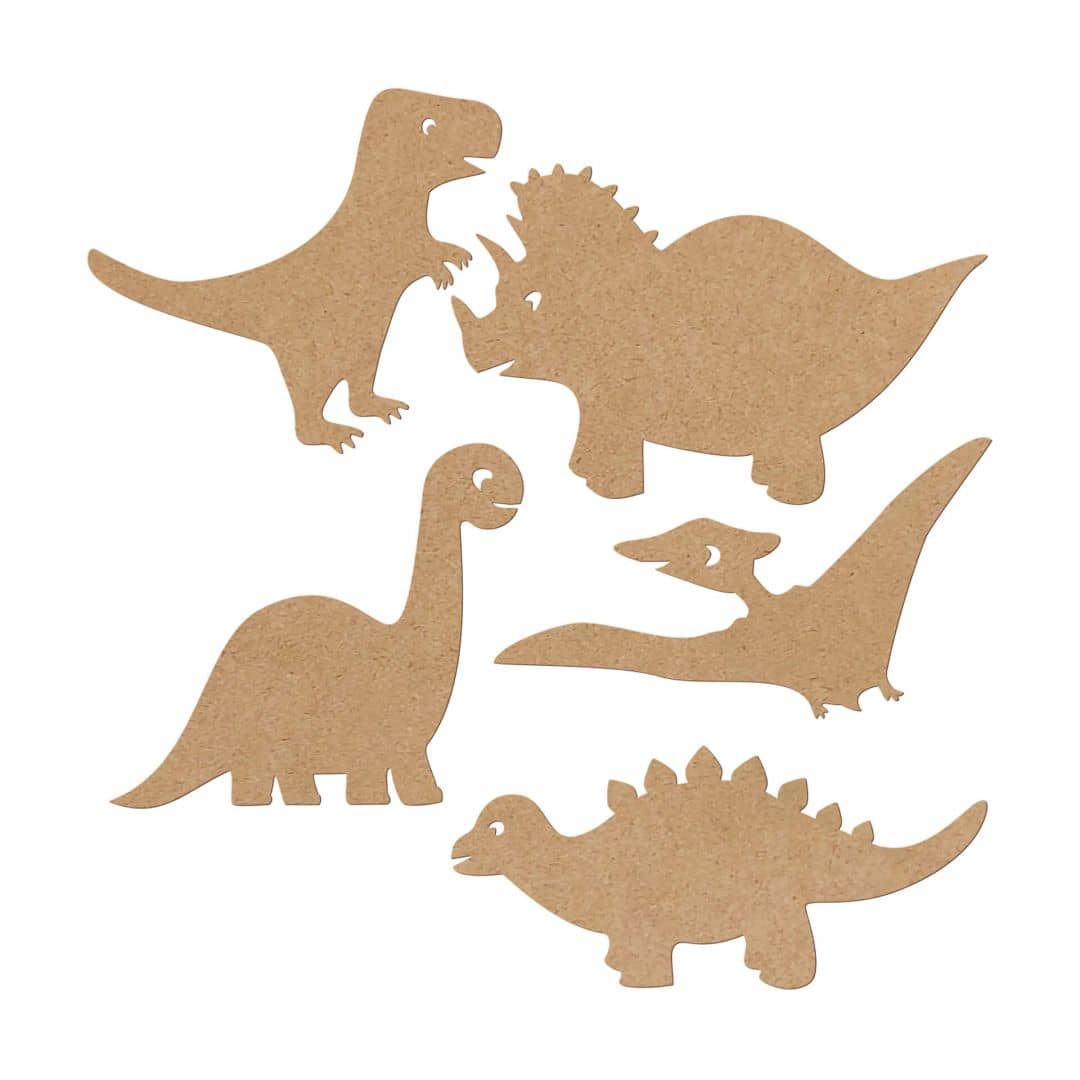 Kaeppel Holzdeko Kinderzimmer Dino-Set (5-teilig) - MDF Natur Rabatt