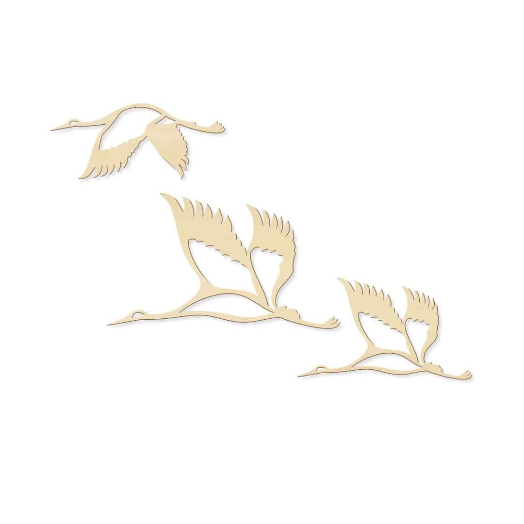 Kaeppel Holzkunst Pappel - Kraniche - Vogelschwarm 02 Begrenztes Angebot