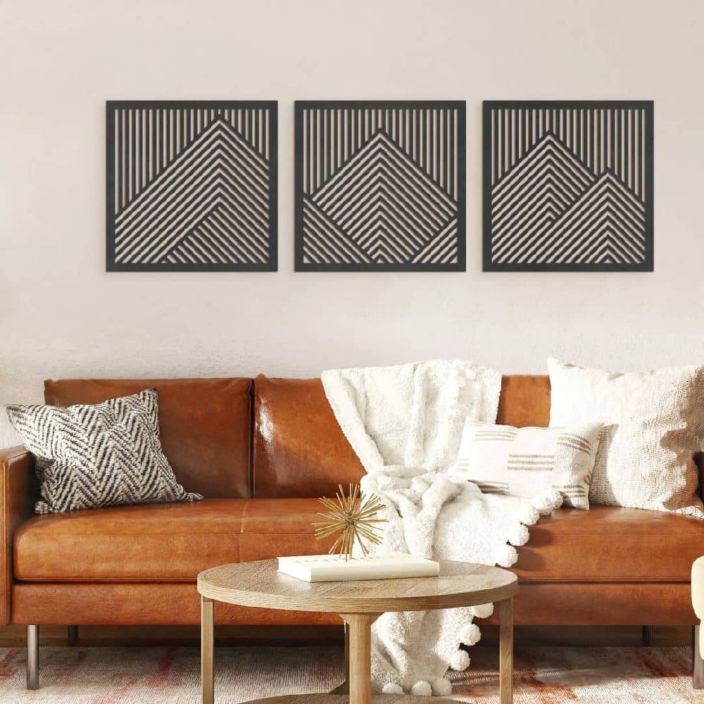 Kaeppel 3D Wanddeko Berg Landschaft Wandpaneele Holz Motiv geometrisch (3-teilig) - MDF