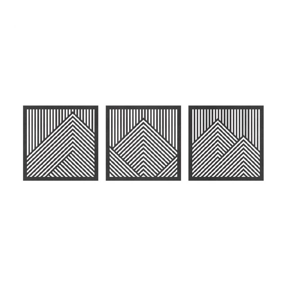 Kaeppel 3D Wanddeko Berg Landschaft Wandpaneele Holz Motiv geometrisch (3-teilig) - MDF Osterangebot