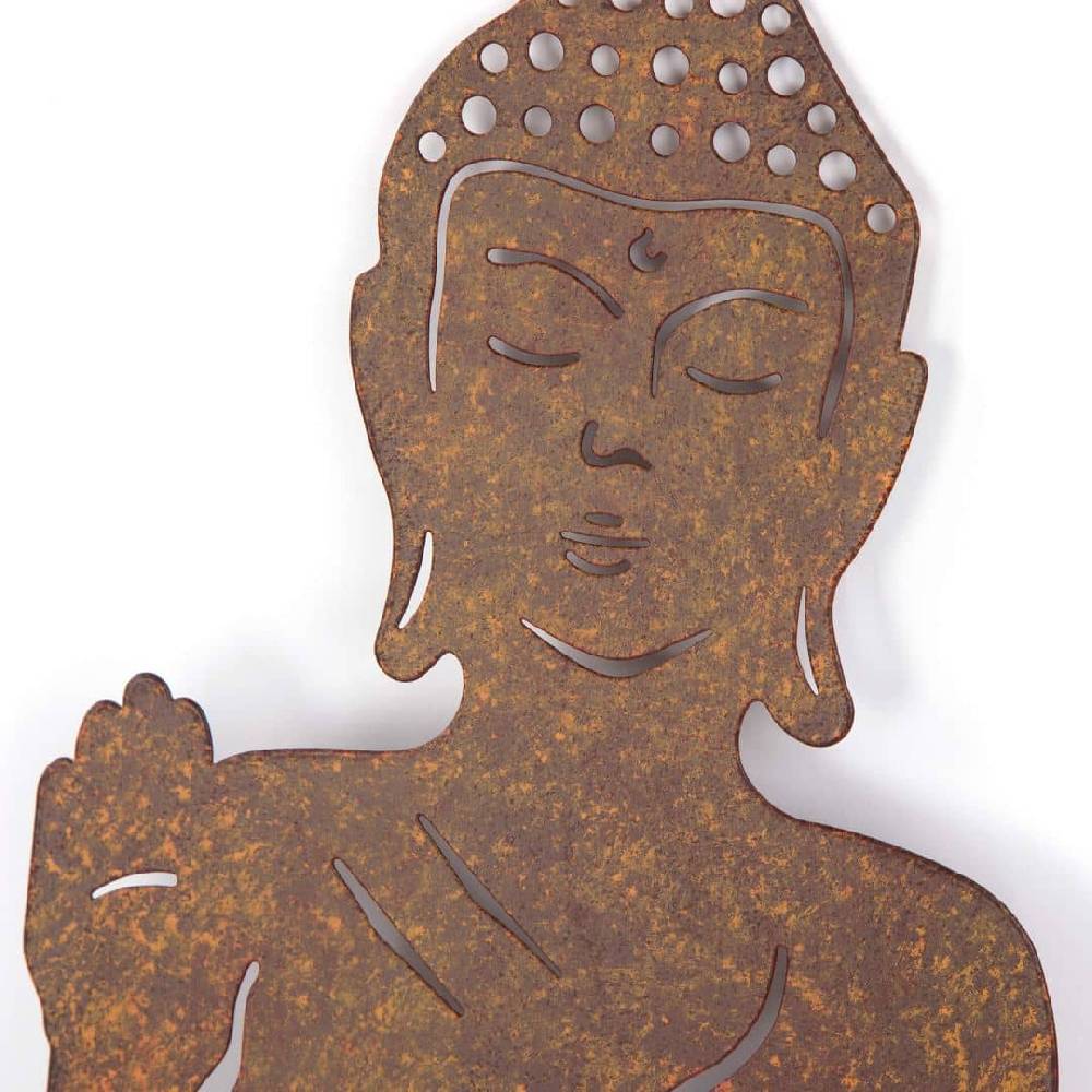 Kaeppel Buddha Gartenstecker Edelrost Optik Metallschild - 29x65x1 cm Valentinstagsangebot